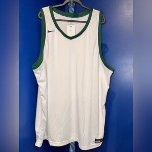 Nike -NWT Mens White Dri-Fit Jersey with Green Size 4XL Tall